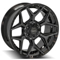 4P06 20x9 Gloss Black w/ Brushed Face & Tinted Clear WHEELS