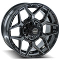 4P06 20x9 Gloss Black w/ Brushed Face & Tinted Clear WHEELS