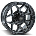 4P06 20x9 Gloss Black w/ Brushed Face & Tinted Clear WHEELS