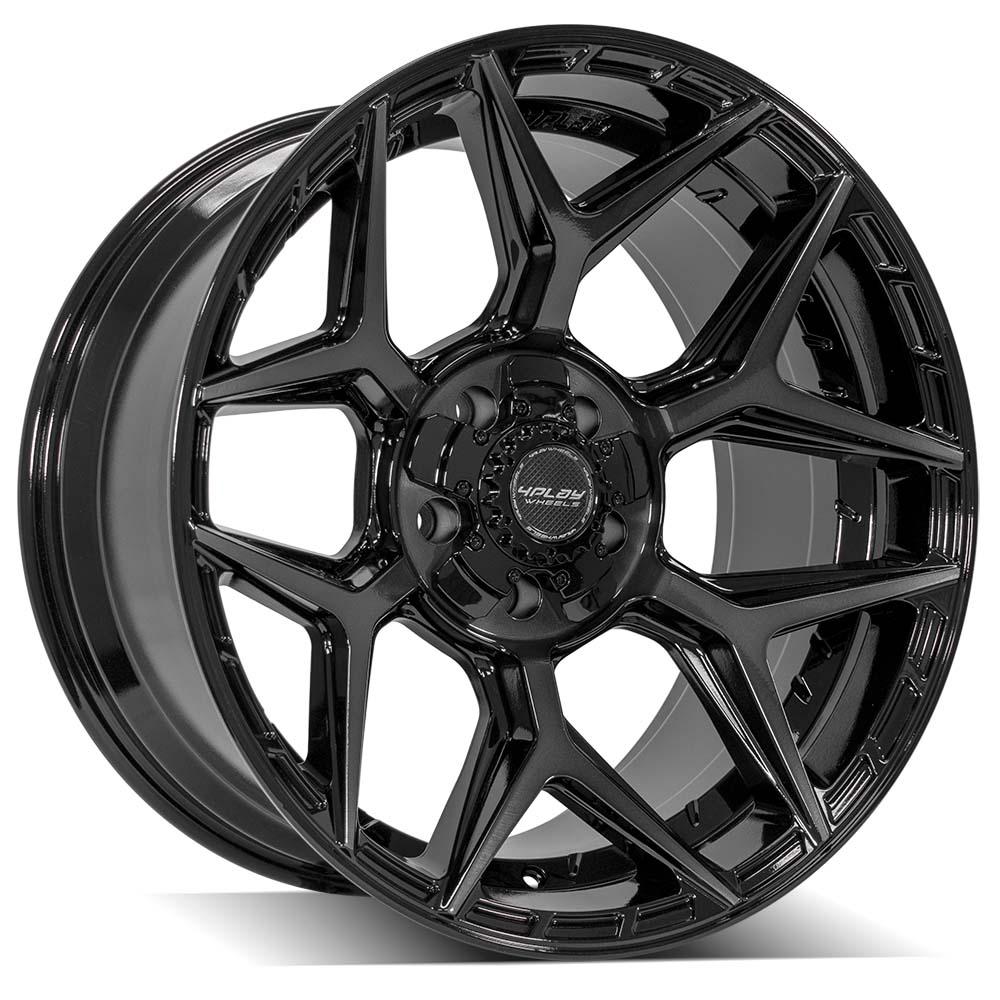 4P06 20x10 Gloss Black w/ Brushed Face & Tinted Clear WHEELS