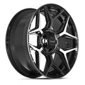 4P06 22x9 Gloss Black w/ Brushed Face & Tinted Clear WHEELS