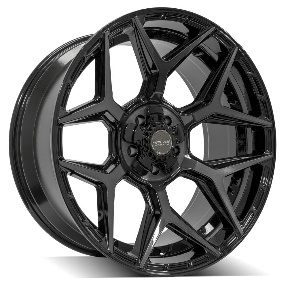 4P06 22x10 Gloss Black w/ Brushed Face & Tinted Clear WHEELS