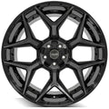 4P06 22x12 Gloss Black w/ Brushed Face & Tinted Clear WHEELS