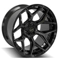 4P06 22x12 Gloss Black w/ Brushed Face & Tinted Clear WHEELS