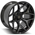 4P06 22x12 Gloss Black w/ Brushed Face & Tinted Clear WHEELS