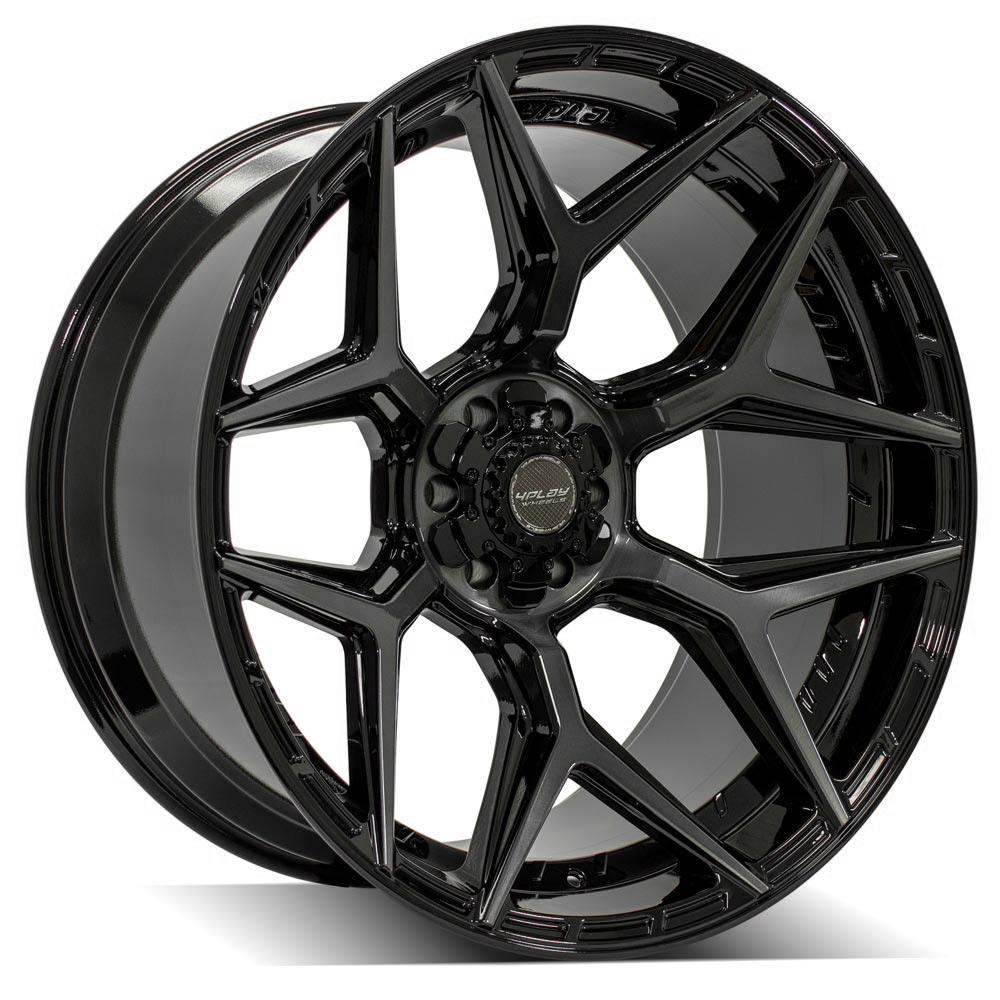 4P06 24x12 Gloss Black w/ Brushed Face & Tinted Clear WHEELS