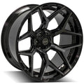 4P06 24x12 Gloss Black w/ Brushed Face & Tinted Clear WHEELS