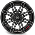 4P08 20x10 Gloss Black w/ Brushed Face & Tinted Clear WHEELS