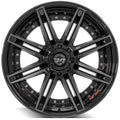 4PLAY Wheel for Ram-Dodge-Jeep-GM-Ford 4P08 Brushed Black Rim