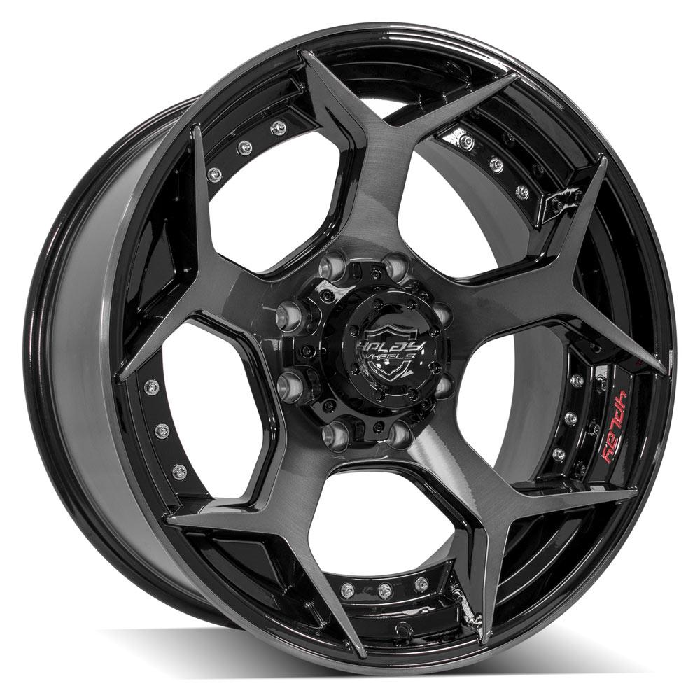 4PLAY Wheel for GM-Ford-Dodge-Hummer 4P50 Brushed Black Rim