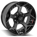 4PLAY Wheel for GM-Ford-Dodge-Hummer 4P50 Brushed Black Rim