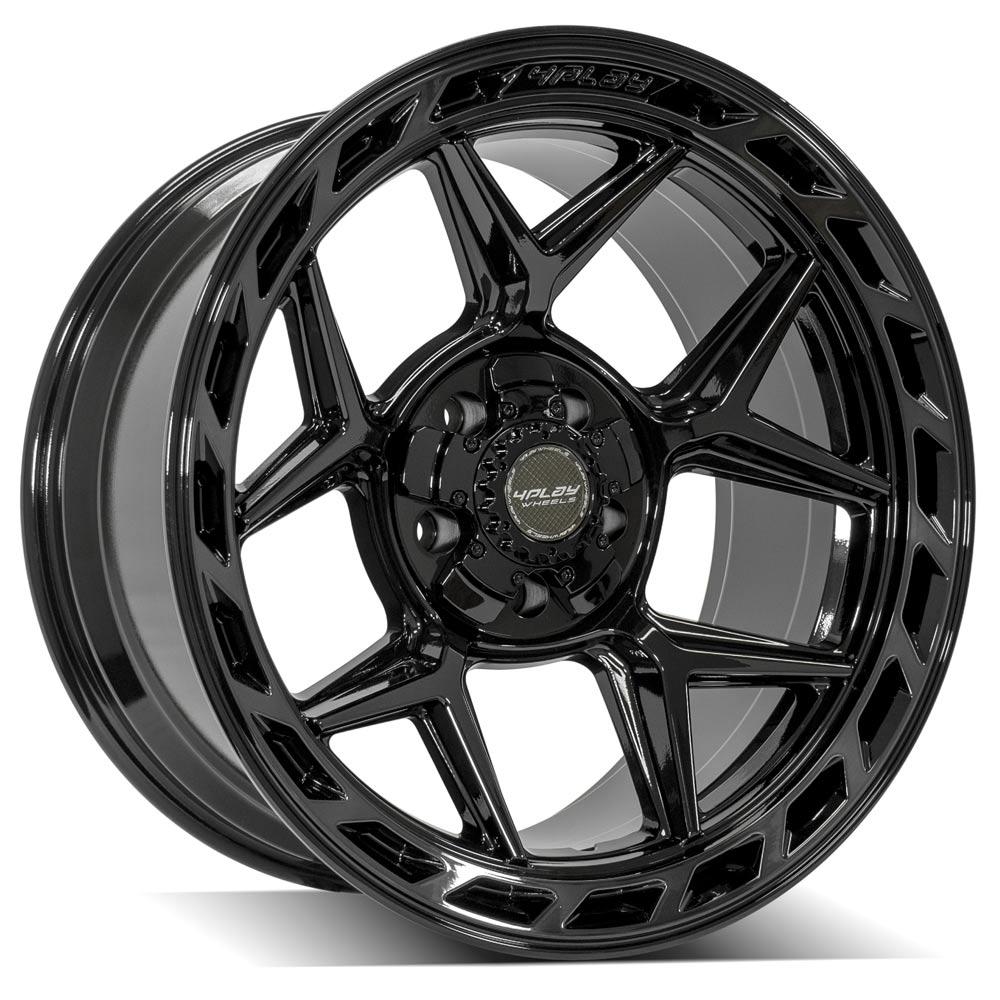 4P55 20x10 Gloss Black w/ Brushed Face & Tinted Clear WHEELS