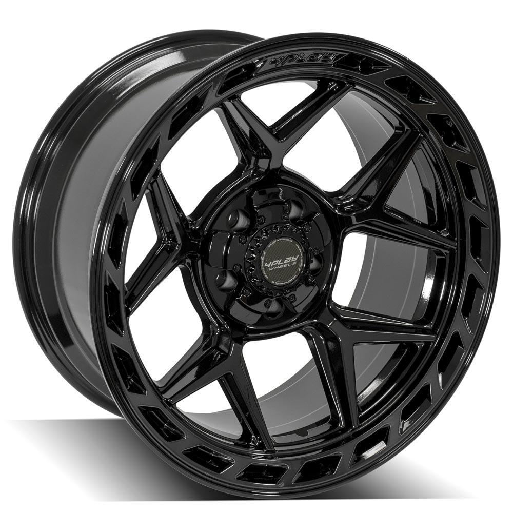 4P55 20x10 Gloss Black w/ Brushed Face & Tinted Clear WHEELS