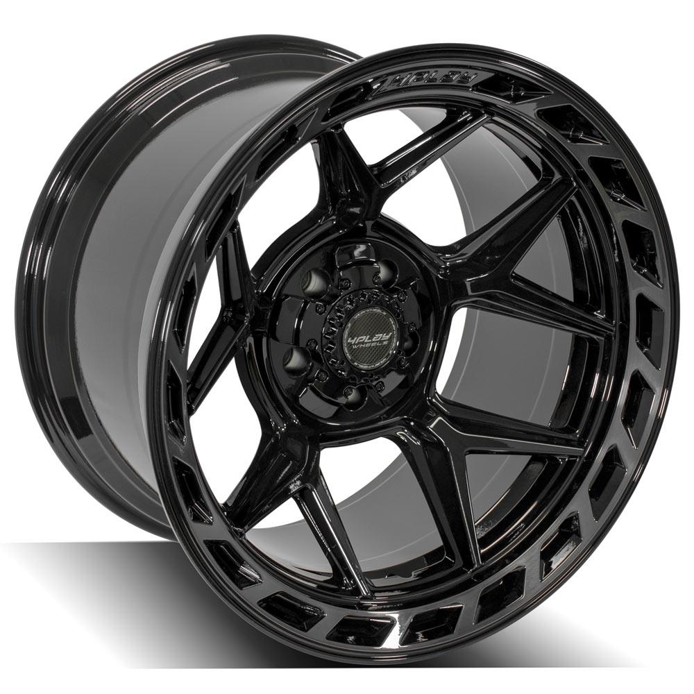 4P55 20x12 Gloss Black w/ Brushed Face & Tinted Clear WHEELS