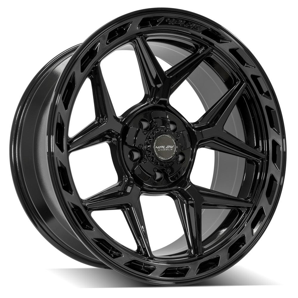 4P55 22x10 Gloss Black w/ Brushed Face & Tinted Clear WHEELS