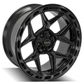 4P55 22x10 Gloss Black w/ Brushed Face & Tinted Clear WHEELS