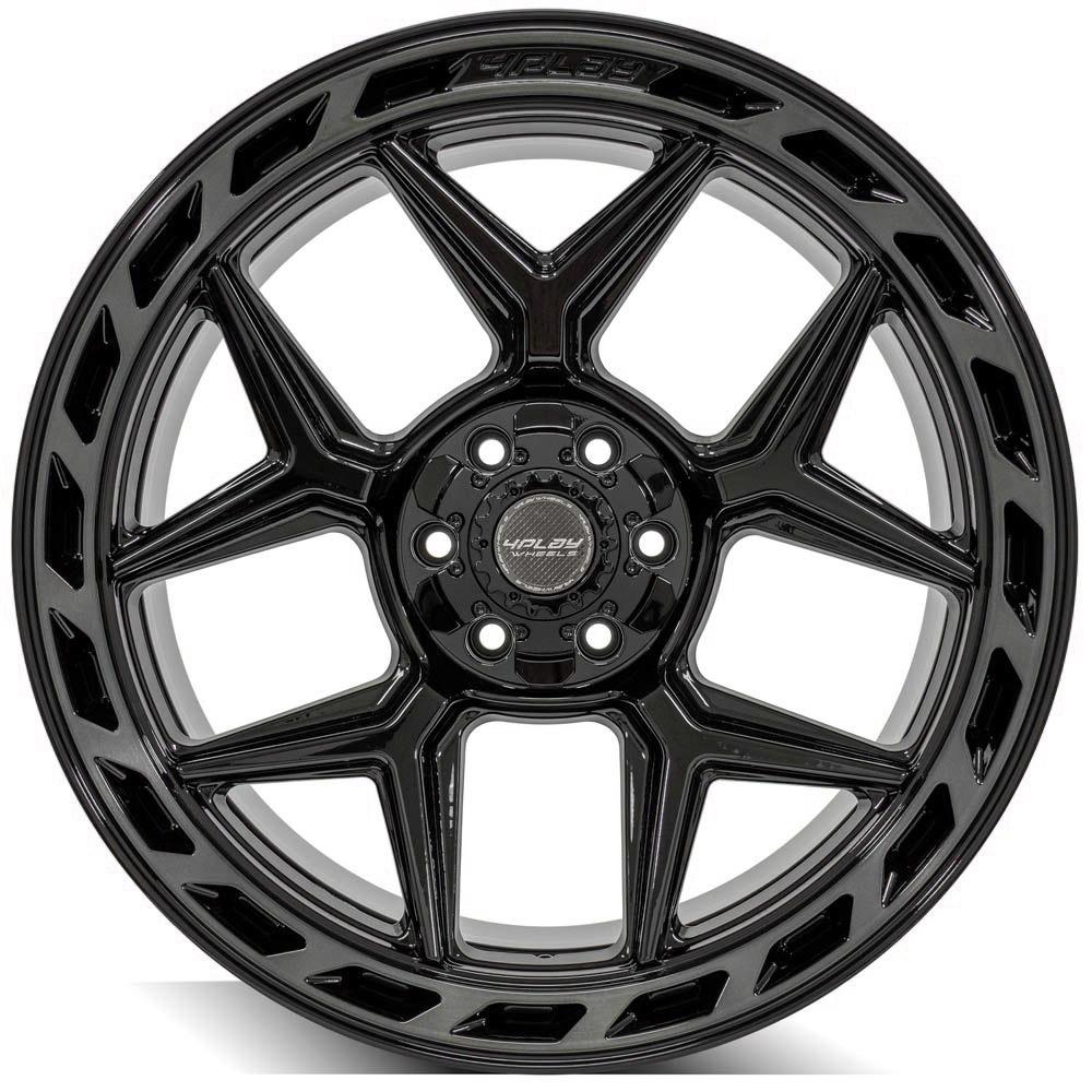 4P55 22x10 Gloss Black w/ Brushed Face & Tinted Clear WHEELS