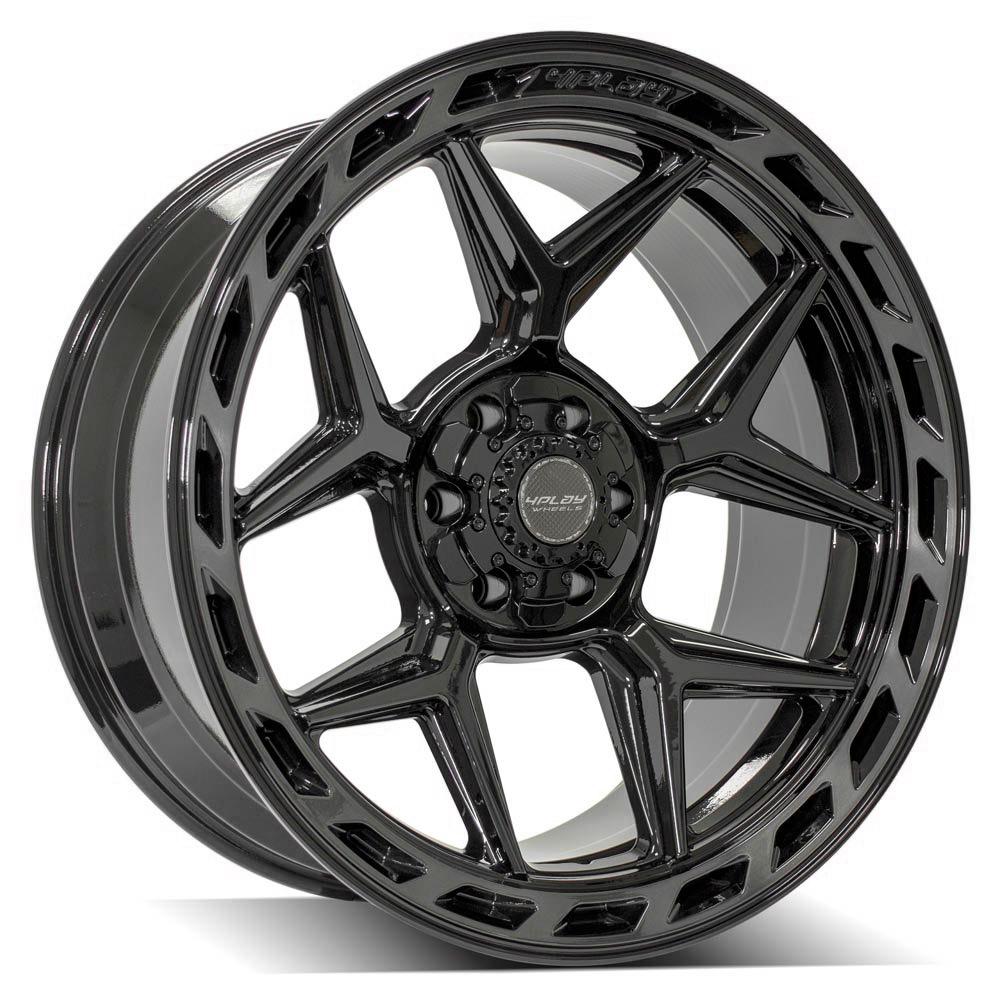 4P55 22x10 Gloss Black w/ Brushed Face & Tinted Clear WHEELS