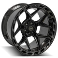 4P55 22x12 Gloss Black w/ Brushed Face & Tinted Clear WHEELS