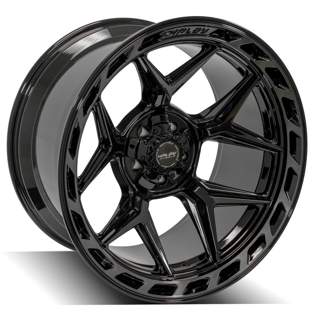 4P55 22x12 Gloss Black w/ Brushed Face & Tinted Clear WHEELS