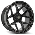 4P55 24x12 Gloss Black w/ Brushed Face & Tinted Clear WHEELS