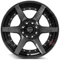 4PLAY Wheel for GM-Ford-Dodge-Hummer 4P60 Brushed Black Rim