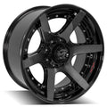 4PLAY Wheel for GM-Ford-Dodge-Hummer 4P60 Brushed Black Rim