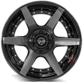 4PLAY Wheel for GM-Ford-Lincoln-Nissan-Toyota 4P60 Brushed Black Rim