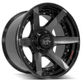 4PLAY Wheel for GM-Ford-Lincoln-Nissan-Toyota 4P60 Brushed Black Rim