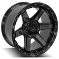 4P63 20x10 Gloss Black w/ Brushed Face & Tinted Clear WHEELS