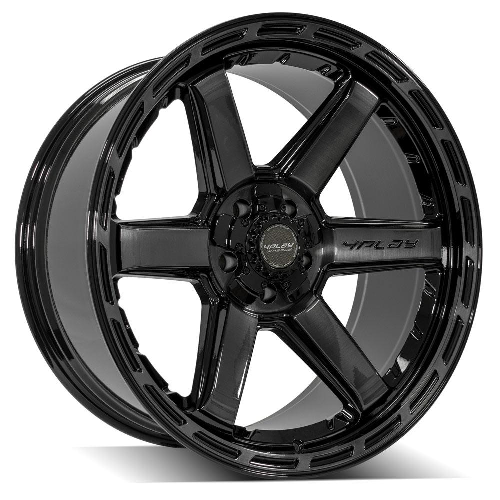 4P63 22x10 Gloss Black w/ Brushed Face & Tinted Clear WHEELS