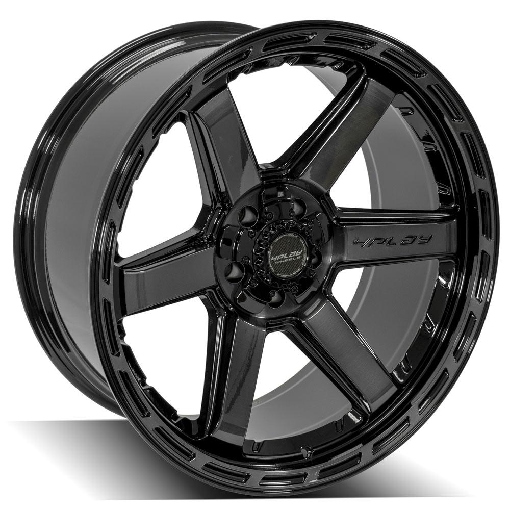 4P63 22x10 Gloss Black w/ Brushed Face & Tinted Clear WHEELS