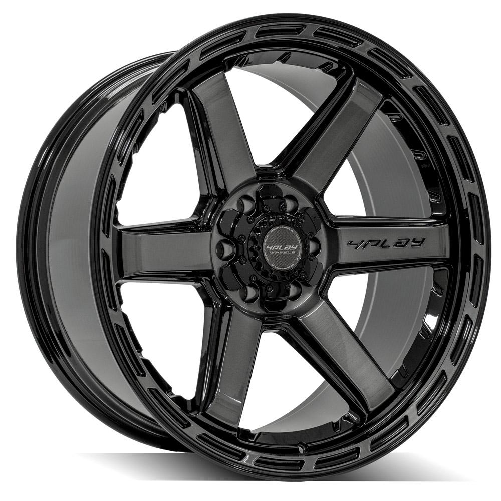 4P63 22x10 Gloss Black w/ Brushed Face & Tinted Clear WHEELS