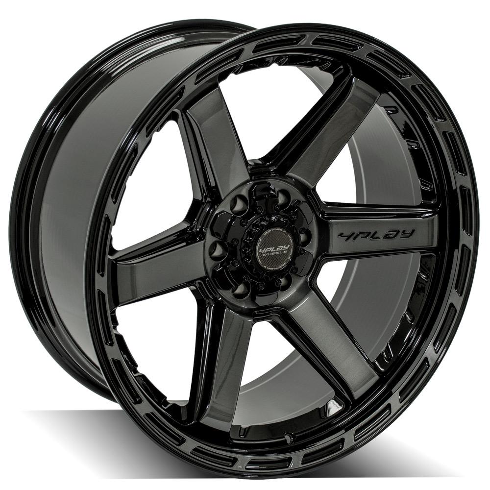 4P63 22x10 Gloss Black w/ Brushed Face & Tinted Clear WHEELS