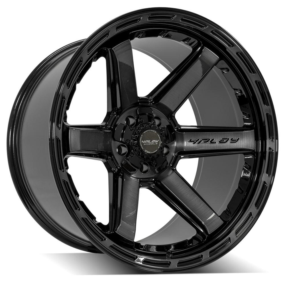 4P63 22x12 Gloss Black w/ Brushed Face & Tinted Clear WHEELS