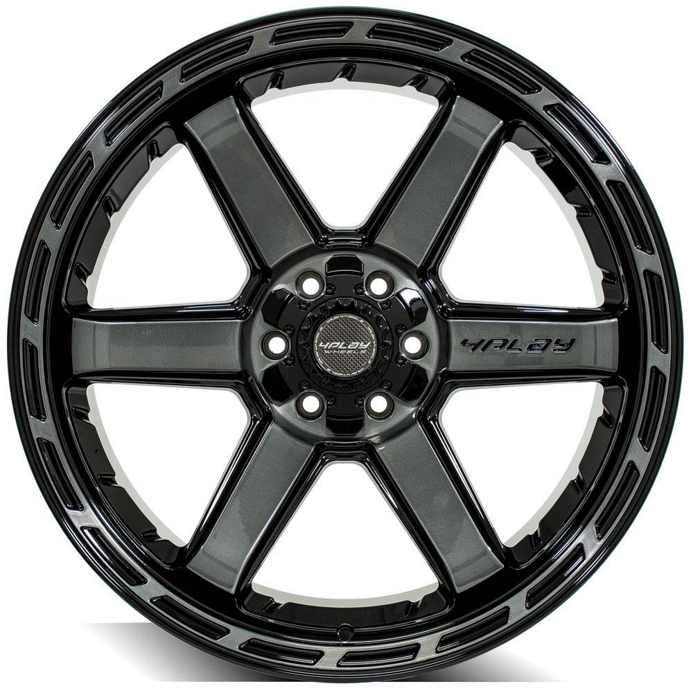 4P63 22x12 Gloss Black w/ Brushed Face & Tinted Clear WHEELS