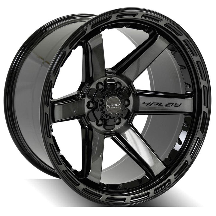 4P63 22x12 Gloss Black w/ Brushed Face & Tinted Clear WHEELS