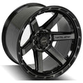 4P63 22x12 Gloss Black w/ Brushed Face & Tinted Clear WHEELS