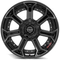 4PLAY Wheel for Ram-Dodge-Jeep-GM-Ford 4P70 Brushed Black Rim