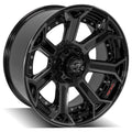 4PLAY Wheel for Ram-Dodge-Jeep-GM-Ford 4P70 Brushed Black Rim