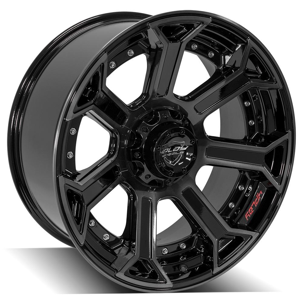 4PLAY Wheel for Ram-Dodge-Jeep-GM-Ford 4P70 Brushed Black Rim