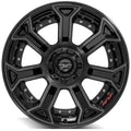 4PLAY Wheel for Ram-Dodge-Jeep-GM-Ford 4P70 Brushed Black Rim