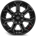 4PLAY Wheel for GM-Ford-Dodge-Hummer 4P70 Brushed Black Rim