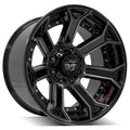 4PLAY Wheel for GM-Ford-Dodge-Hummer 4P70 Brushed Black Rim