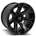 4PLAY Wheel for GM-Ford-Dodge-Hummer 4P70 Brushed Black Rim