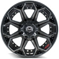 4P80R 20x9 Gloss Black w/ Brushed Face & Tinted Clear WHEELS