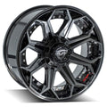 4P80R 20x9 Gloss Black w/ Brushed Face & Tinted Clear WHEELS