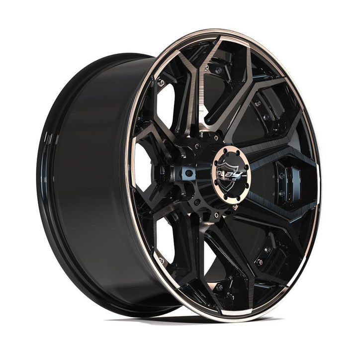 4P80R 20x9 Gloss Black w/ Brushed Face & Tinted Clear WHEELS
