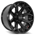 4P80R 20x10 Gloss Black w/ Brushed Face & Tinted Clear WHEELS