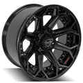 4P80R 20x10 Gloss Black w/ Brushed Face & Tinted Clear WHEELS